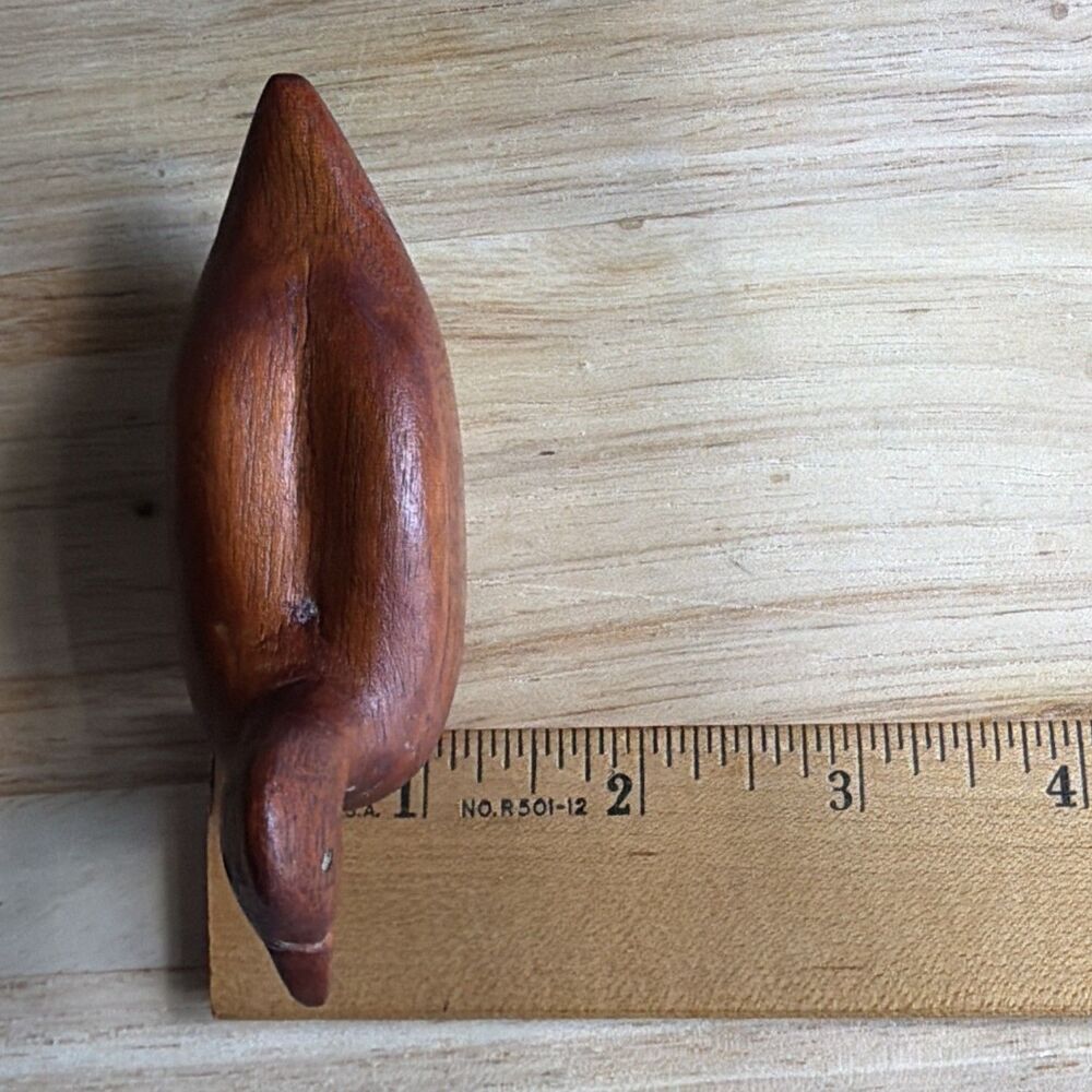 Hand Carved Wooden Duck Figurine Collectible, Brown, Approx. 4 Inches - Picture 11 of 12